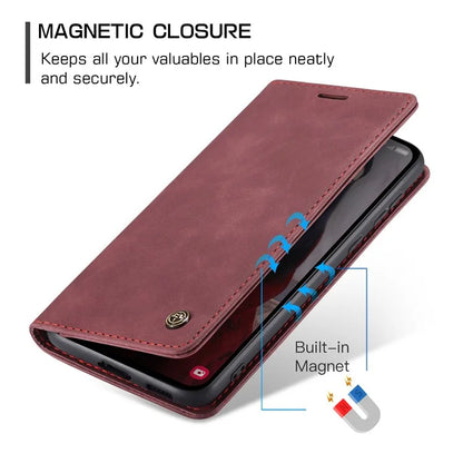 CASEME 013 Series For Samsung Galaxy A55 5G Case PU Leather Stand View Business Phone Cover