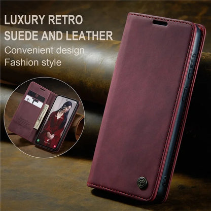 CASEME 013 Series For Samsung Galaxy A55 5G Case PU Leather Stand View Business Phone Cover
