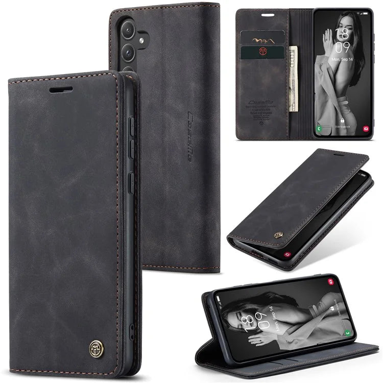 CASEME 013 Series For Samsung Galaxy A55 5G Case PU Leather Stand View Business Phone Cover