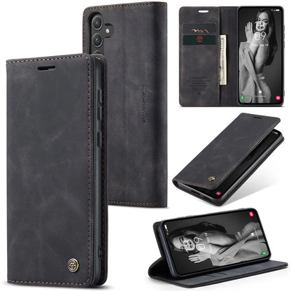 CASEME 013 Series For Samsung Galaxy A55 5G Case PU Leather Stand View Business Phone Cover