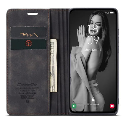 CASEME 013 Series For Samsung Galaxy A55 5G Case PU Leather Stand View Business Phone Cover