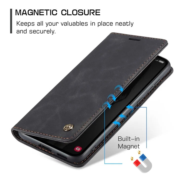 CASEME 013 Series For Samsung Galaxy A55 5G Case PU Leather Stand View Business Phone Cover