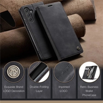CASEME 013 Series For Samsung Galaxy A55 5G Case PU Leather Stand View Business Phone Cover