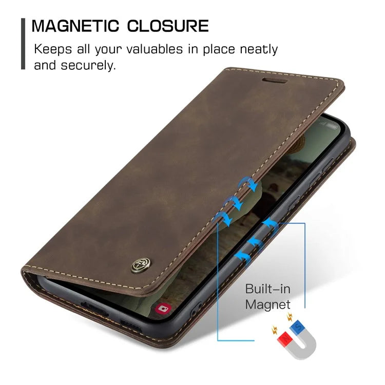 CASEME 013 Series For Samsung Galaxy A55 5G Case PU Leather Stand View Business Phone Cover