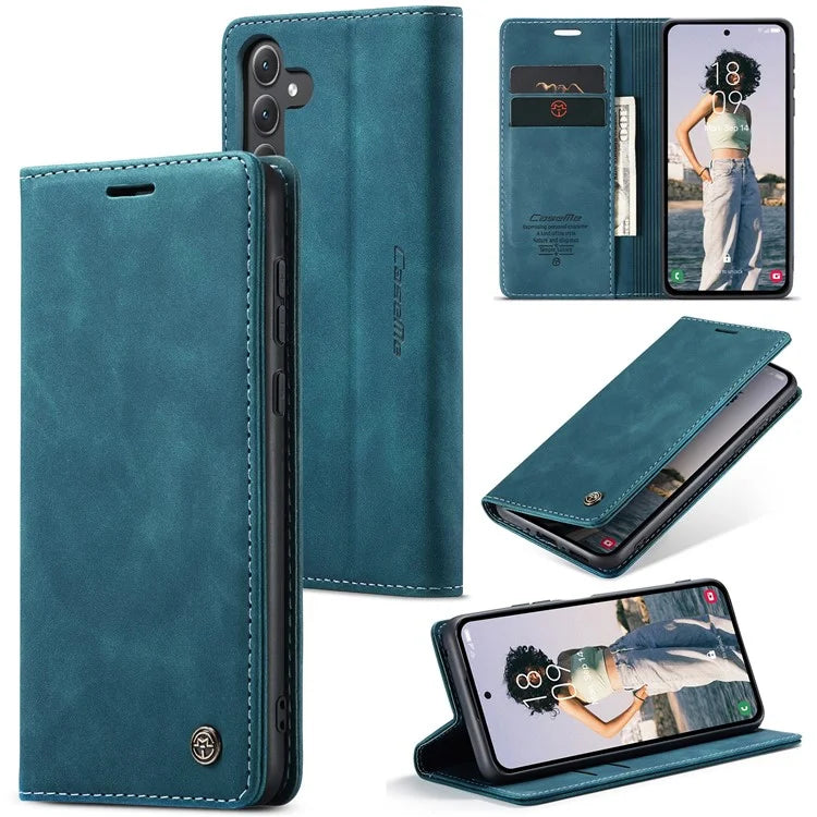 CASEME 013 Series For Samsung Galaxy A35 5G Case Stand Magnetic PU Leather Phone Cover