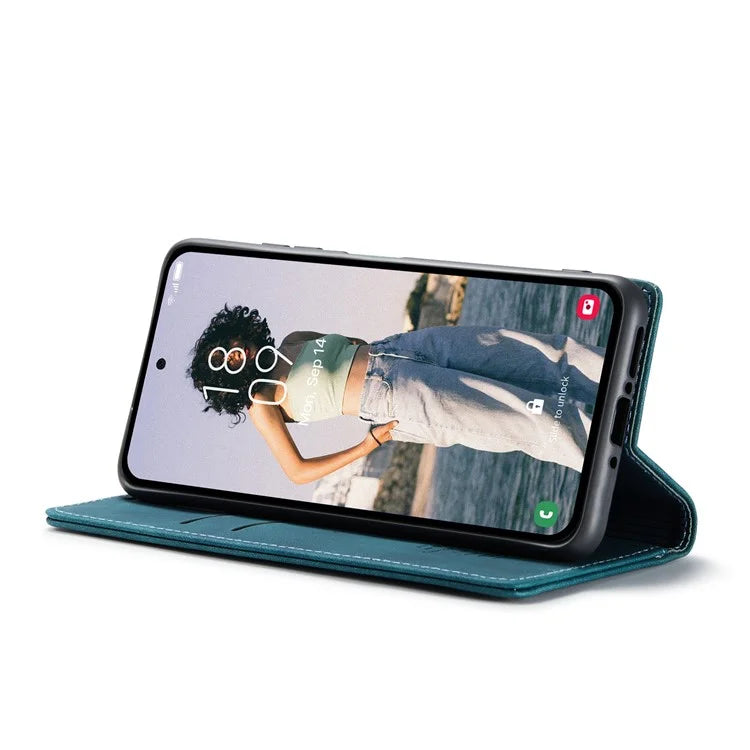 CASEME 013 Series For Samsung Galaxy A35 5G Case Stand Magnetic PU Leather Phone Cover