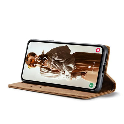 CASEME 013 Series For Samsung Galaxy A35 5G Case Stand Magnetic PU Leather Phone Cover