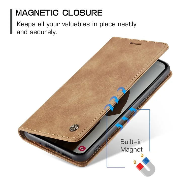 CASEME 013 Series For Samsung Galaxy A35 5G Case Stand Magnetic PU Leather Phone Cover