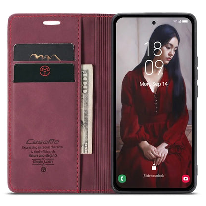 CASEME 013 Series For Samsung Galaxy A35 5G Case Stand Magnetic PU Leather Phone Cover