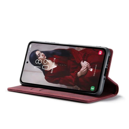 CASEME 013 Series For Samsung Galaxy A35 5G Case Stand Magnetic PU Leather Phone Cover