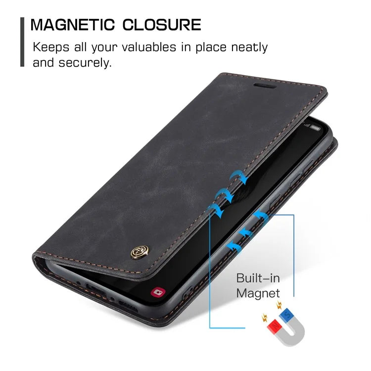 CASEME 013 Series For Samsung Galaxy A35 5G Case Stand Magnetic PU Leather Phone Cover