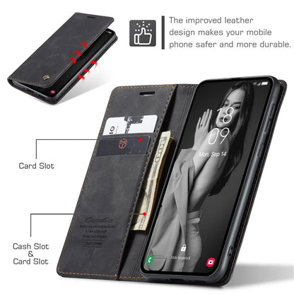 CASEME 013 Series For Samsung Galaxy A35 5G Case Stand Magnetic PU Leather Phone Cover