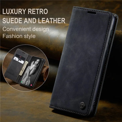 CASEME 013 Series For Samsung Galaxy A35 5G Case Stand Magnetic PU Leather Phone Cover
