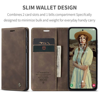 CASEME 013 Series For Samsung Galaxy A35 5G Case Stand Magnetic PU Leather Phone Cover