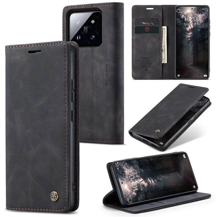 CASEME 013 Series For Xiaomi 14 Case Automatic Closing Stand Shockproof Phone Cover