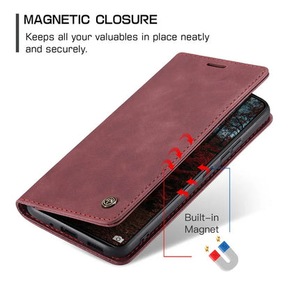 CASEME 013 Series For Xiaomi 14 Case Automatic Closing Stand Shockproof Phone Cover