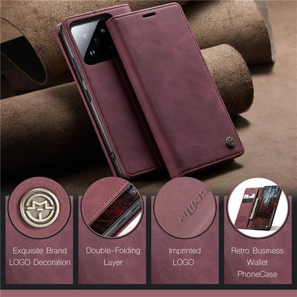 CASEME 013 Series For Xiaomi 14 Case Automatic Closing Stand Shockproof Phone Cover