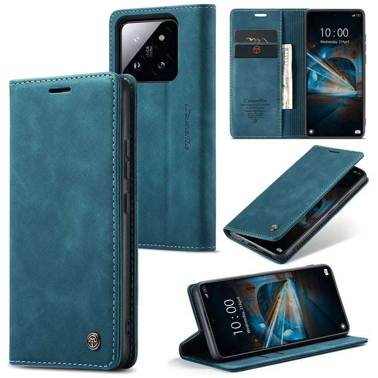 CASEME 013 Series For Xiaomi 14 Case Automatic Closing Stand Shockproof Phone Cover