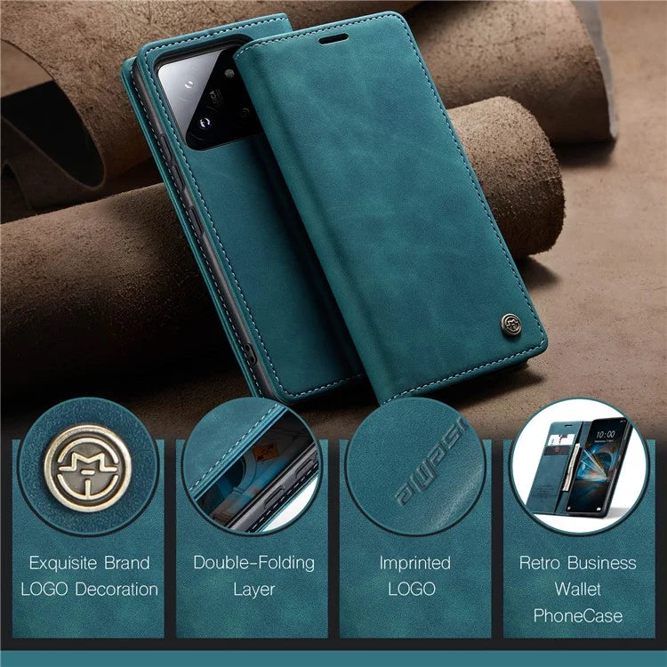 CASEME 013 Series For Xiaomi 14 Case Automatic Closing Stand Shockproof Phone Cover
