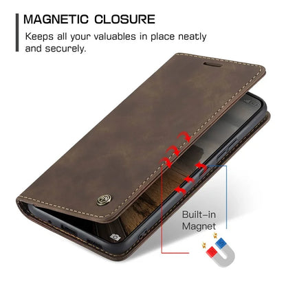 CASEME 013 Series For Xiaomi 14 Case Automatic Closing Stand Shockproof Phone Cover