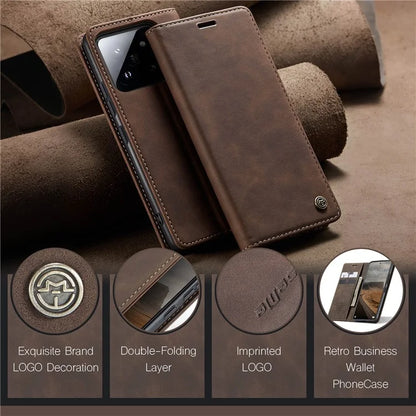 CASEME 013 Series For Xiaomi 14 Case Automatic Closing Stand Shockproof Phone Cover