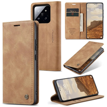 CASEME 013 Series For Xiaomi 14 Case Automatic Closing Stand Shockproof Phone Cover