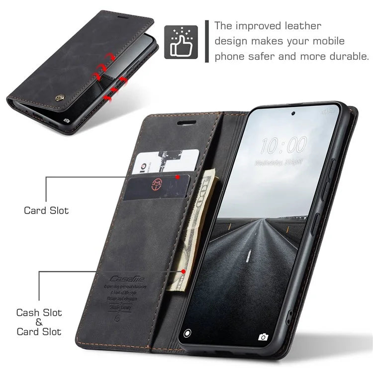 CASEME 013 Series For Xiaomi 14 Pro Case Leather Card Holder Phone Cover Business Style