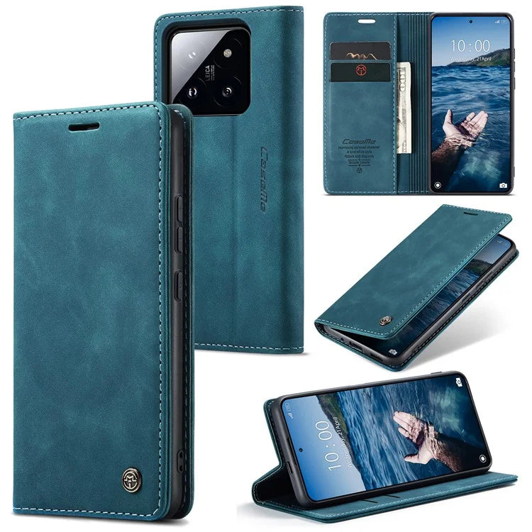 CASEME 013 Series For Xiaomi 14 Pro Case Leather Card Holder Phone Cover Business Style