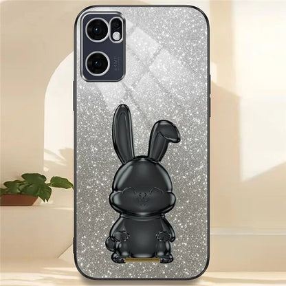 For Oppo Reno7 5G (Global) Case Electroplating PC+TPU Phone Cover with Pull-out Kickstand