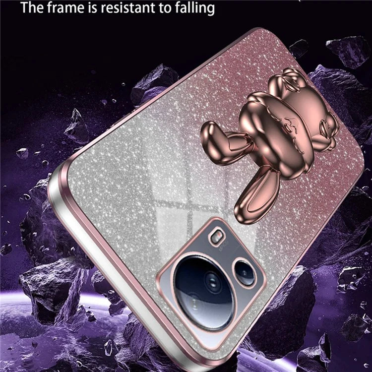 For Xiaomi 13 Lite / Civi 2 5G Case Glitter Rabbit Pull-out Kickstand Phone Cover