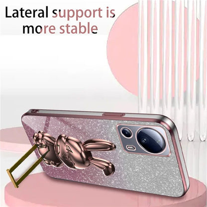 For Xiaomi 13 Lite / Civi 2 5G Case Glitter Rabbit Pull-out Kickstand Phone Cover