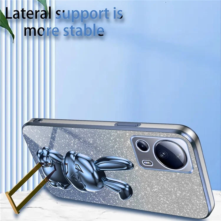 For Xiaomi 13 Lite / Civi 2 5G Case Glitter Rabbit Pull-out Kickstand Phone Cover