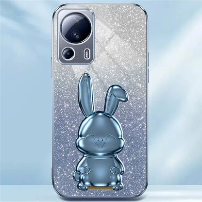 For Xiaomi 13 Lite / Civi 2 5G Case Glitter Rabbit Pull-out Kickstand Phone Cover