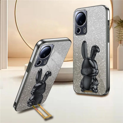 For Xiaomi 13 Lite / Civi 2 5G Case Glitter Rabbit Pull-out Kickstand Phone Cover
