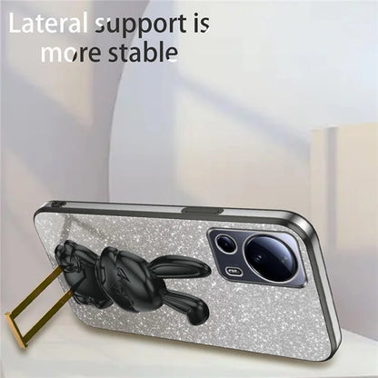 For Xiaomi 13 Lite / Civi 2 5G Case Glitter Rabbit Pull-out Kickstand Phone Cover