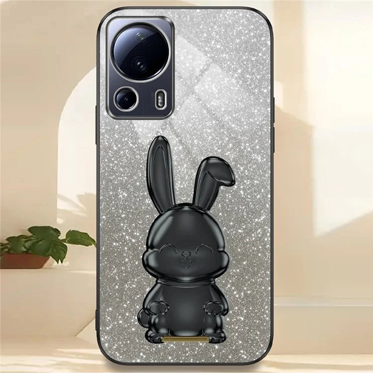 For Xiaomi 13 Lite / Civi 2 5G Case Glitter Rabbit Pull-out Kickstand Phone Cover