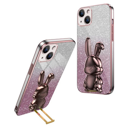 For iPhone 13 mini Kickstand Case Cute Rabbit Protective Phone Shell