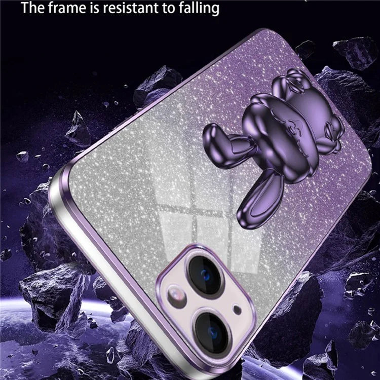 For iPhone 13 mini Kickstand Case Cute Rabbit Protective Phone Shell