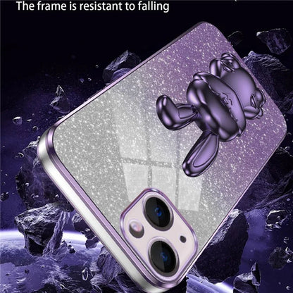For iPhone 13 mini Kickstand Case Cute Rabbit Protective Phone Shell