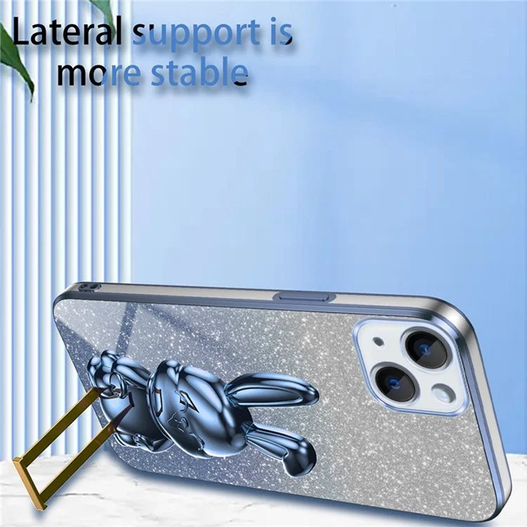 For iPhone 13 mini Kickstand Case Cute Rabbit Protective Phone Shell