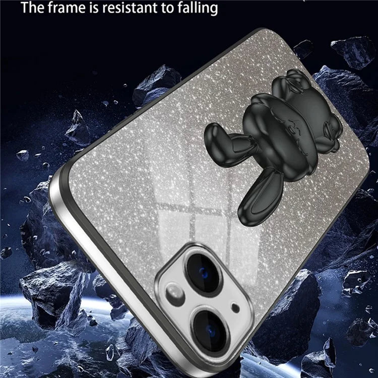 For iPhone 13 mini Kickstand Case Cute Rabbit Protective Phone Shell