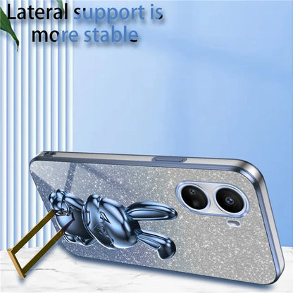 For Huawei nova 10 SE 4G Case Glitter Powder PC+TPU Anti-drop Phone Cover with Pull-out Kickstand