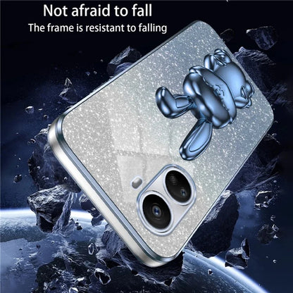 For Huawei nova 10 SE 4G Case Glitter Powder PC+TPU Anti-drop Phone Cover with Pull-out Kickstand