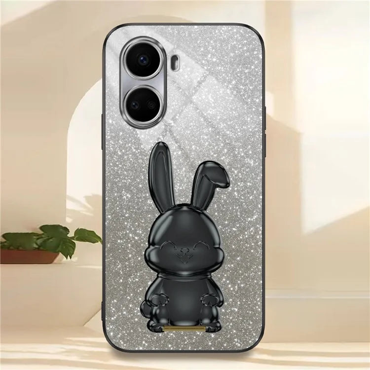 For Huawei nova 10 SE 4G Case Glitter Powder PC+TPU Anti-drop Phone Cover with Pull-out Kickstand