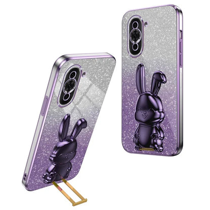 For Huawei nova 10 4G Case Cartoon Rabbit PC+TPU Pull-out Kickstand Design Phone Cover