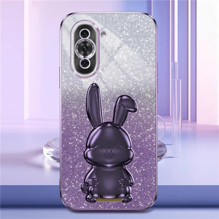 For Huawei nova 10 4G Case Cartoon Rabbit PC+TPU Pull-out Kickstand Design Phone Cover