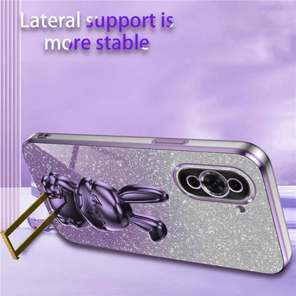 For Huawei nova 10 4G Case Cartoon Rabbit PC+TPU Pull-out Kickstand Design Phone Cover