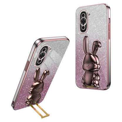For Huawei nova 10 4G Case Cartoon Rabbit PC+TPU Pull-out Kickstand Design Phone Cover