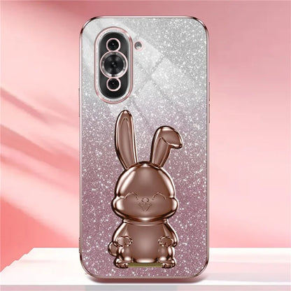 For Huawei nova 10 4G Case Cartoon Rabbit PC+TPU Pull-out Kickstand Design Phone Cover