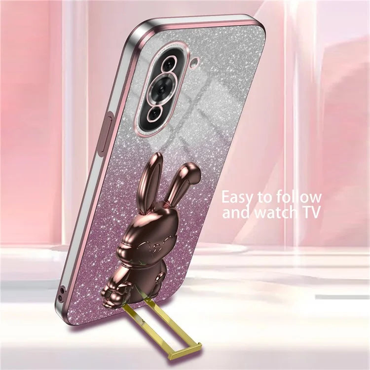 For Huawei nova 10 4G Case Cartoon Rabbit PC+TPU Pull-out Kickstand Design Phone Cover